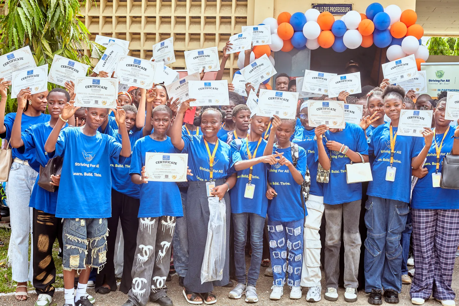 Young learners proudly celebrate their achievements during the official certificate award ceremony