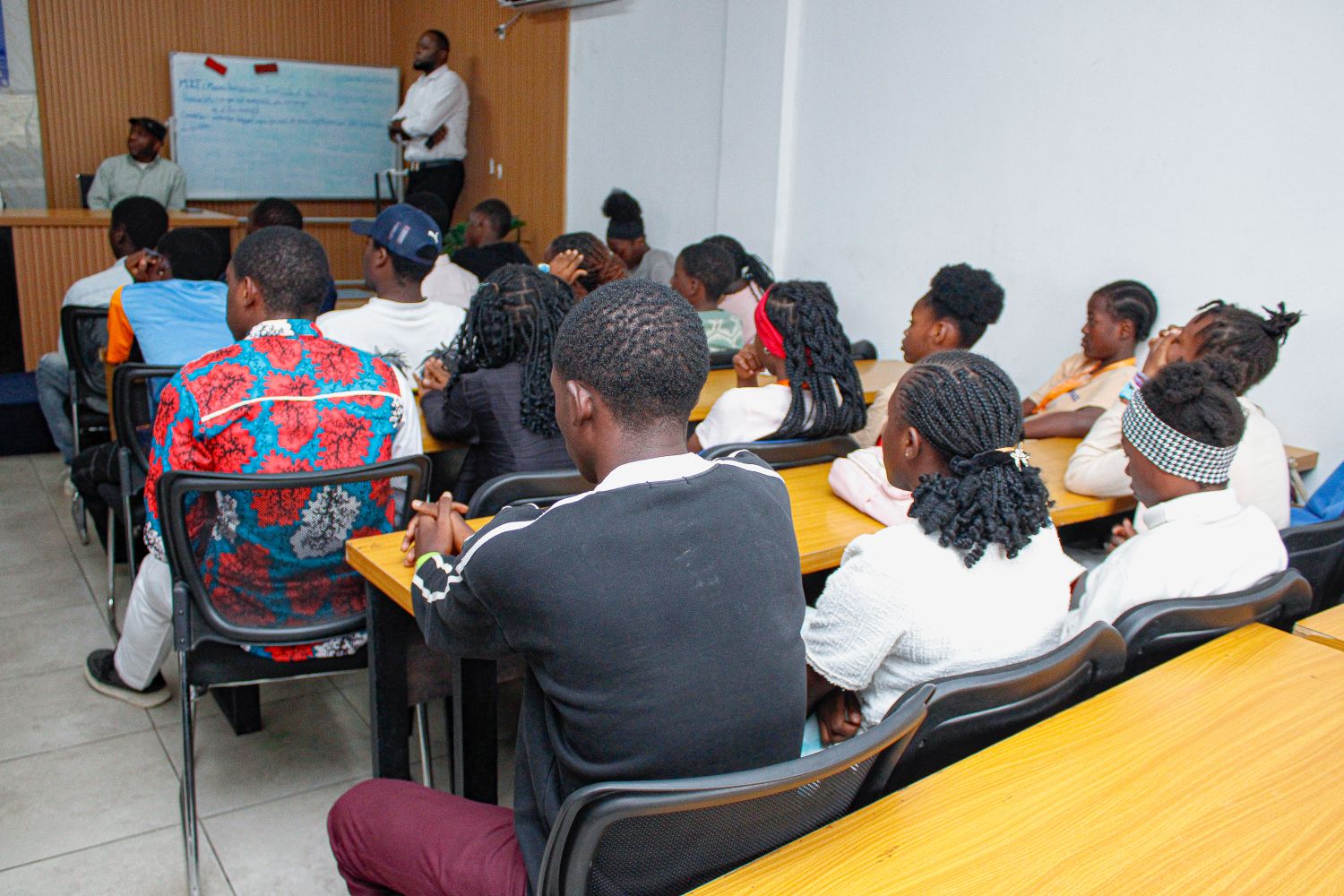 Students focused on Striving for all founder's speech