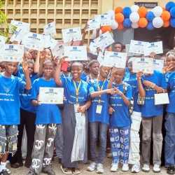 Young learners proudly celebrate their achievements during the official certificate award ceremony
