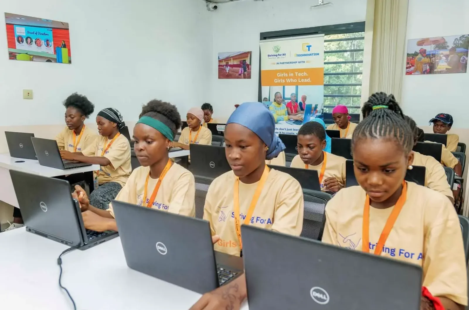 Girls working on pc
